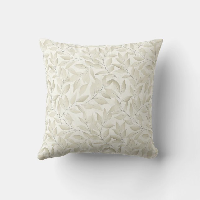 Simple Rustic Leaves Farmhouse Foliage Cushion (Back)