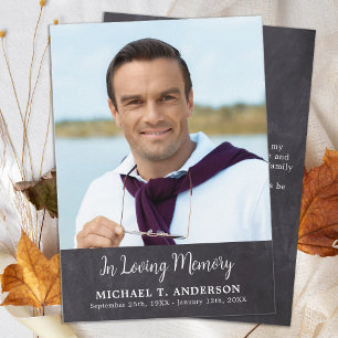 Simple Rustic Memorial Photo Funeral Thank You Card