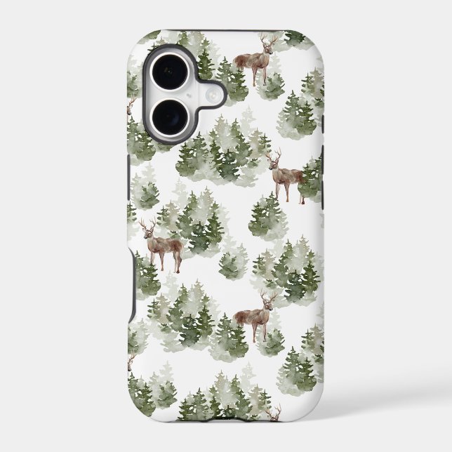 Simple Rustic Modern Winter Forest Pattern (Back)