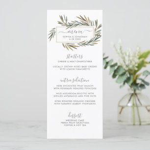 Simple Rustic Natural Botanical Herb Wedding Menu