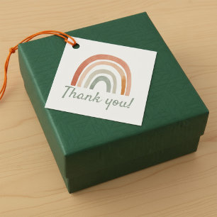 Simple rustic rainbow baby shower thank you favour tags