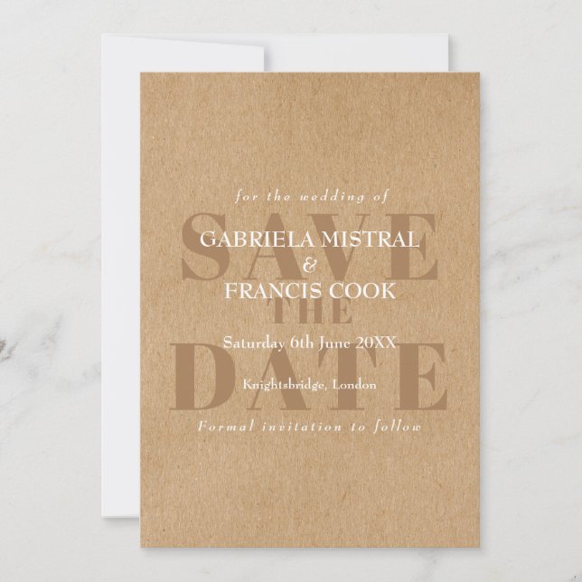 Simple Rustic Save The Date (Front)