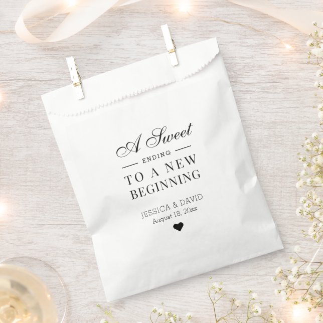 Simple Rustic Sweet Ending Wedding Favour Bags (Clipped)