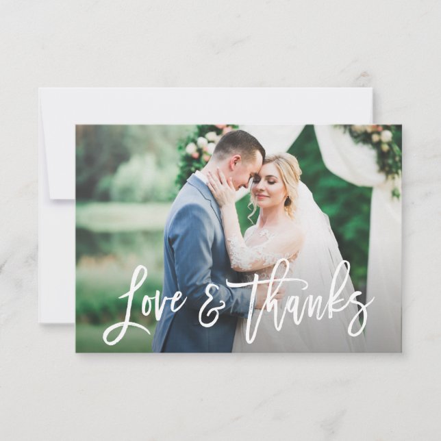simple rustic thank you wedding photo card (Front)