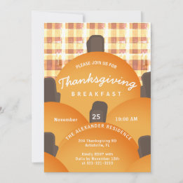Simple Rustic Thanksgiving Breakfast Invite
