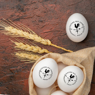 Simple Rustic   Vintage Custom Name Farm Eggs  Rubber Stamp