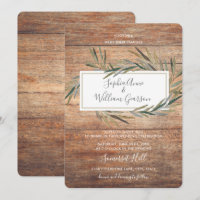 Simple Rustic Wedding Barn Wood & Watercolor Herb
