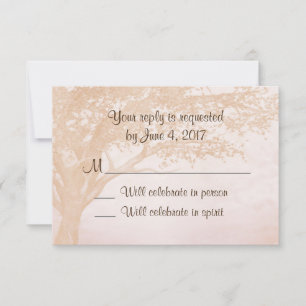 Simple Rustic Wedding Invitation w/ Tree RSVP Card