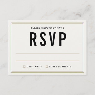 Simple Rustic Wedding RSVP Response Card