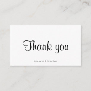 Simple rustic wedding thank you business card