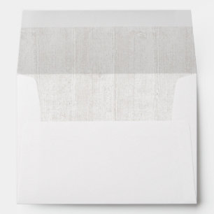 Simple Rustic White Wood 5 x 7 Custom Wedding Envelope