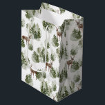 Simple Rustic Winter Forest Watercolor Christmas Medium Gift Bag<br><div class="desc">Make someone's holiday season extra special with this beautiful, hand-painted gift bag. Adorned with lush green forest and greenery in a watercolor pattern, it's perfect for filling with unique gifts, holiday baked goods, or anything else you know they'll love. The handles make it easy to carry, and the simple, modern...</div>