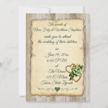 Simple Rustic Wood & Old Paper, Lily & Hearts