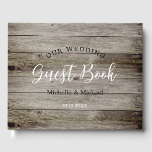 Simple Rustic Wood Vintage Wedding Guest Book