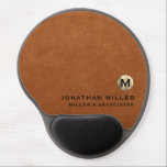 Simple Sable Leather Gold Initial Logo Gel Mouse Pad<br><div class="desc">This modern luxury gel mouse pad is the perfect addition to any office or workspace. The sleek design features a gold initial logo in classic block typography, adding a touch of personalisation, on a sable brown leather background. The gel wrist rest provides comfort and support during long hours of work....</div>