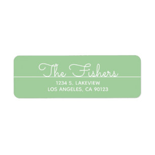 Simple Sage Cursive Return Address Return Address Label