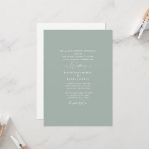 Simple Sage Elegance Both Parents Wedding Invitati Invitation