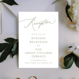 Simple Sage Green and White Modern Calligraphy Enclosure Card