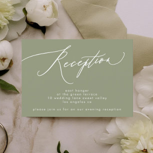 Simple Sage Green and White Modern Calligraphy Invitation