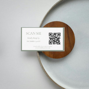 Simple Sage Green Botanical crest monogram wedding Enclosure Card