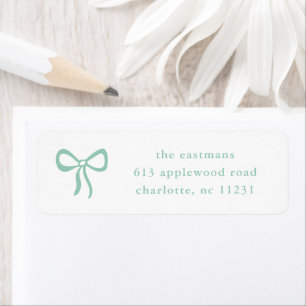 Simple Sage Green Bow Baby Return Address Label