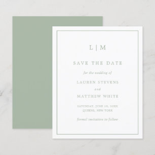 Simple Sage Green Budget Wedding Save the Date