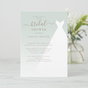 Simple Sage Green Calligraphy Bridal Shower Invitation