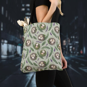 Simple Sage Green Easter Eggs Lavender Nest Tote Bag