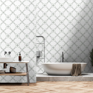 Simple Sage Green Geometric Diamond Wallpaper