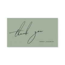Simple Sage Green Handwritten Script Thank You