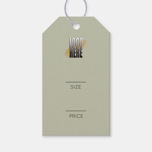 Simple Sage Green Logo Clothing Swing Price Tag (Front)