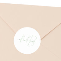 Simple Sage Green Minimalist Two Monogram Name