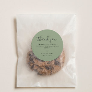 Simple Sage Green Minimalist Wedding Thank You Classic Round Sticker