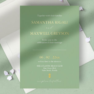 Simple Sage Green Nautical Beach Wedding