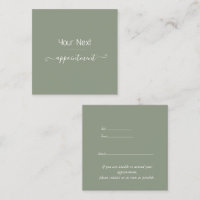 Simple Sage Green Next Appointment Spa Salon Card