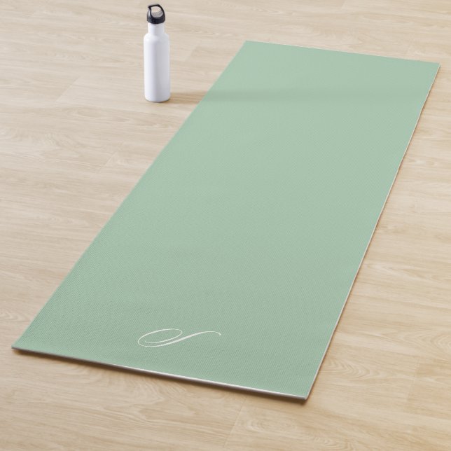 Simple Sage Green Pastel Minimalist Exercise Yoga Mat (In Situ)