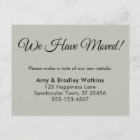 Simple Sage Green We Have Moved Change of Address