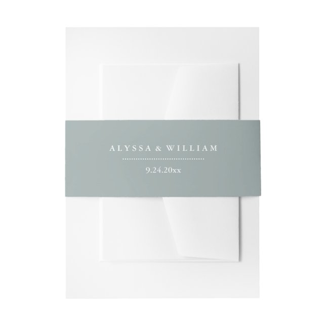 Simple Sage Green | Wedding Invitation Belly Band (Front Example)