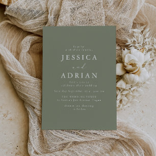 Simple Sage Minimal Modern Wedding Invitation