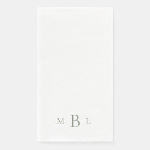 Simple Sage Monogram Wedding Napkin