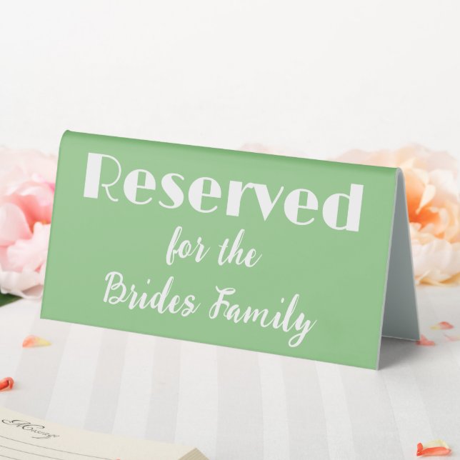 Simple Sage Reserved for the Brides Family (In SItu (Wedding))