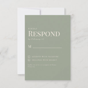 Simple Sage Wedding RSVP Card