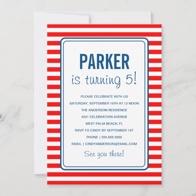 SIMPLE SAILOR | BIRTHDAY INVITATION (Front)