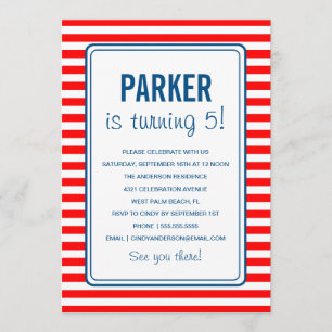 SIMPLE SAILOR   BIRTHDAY INVITATION