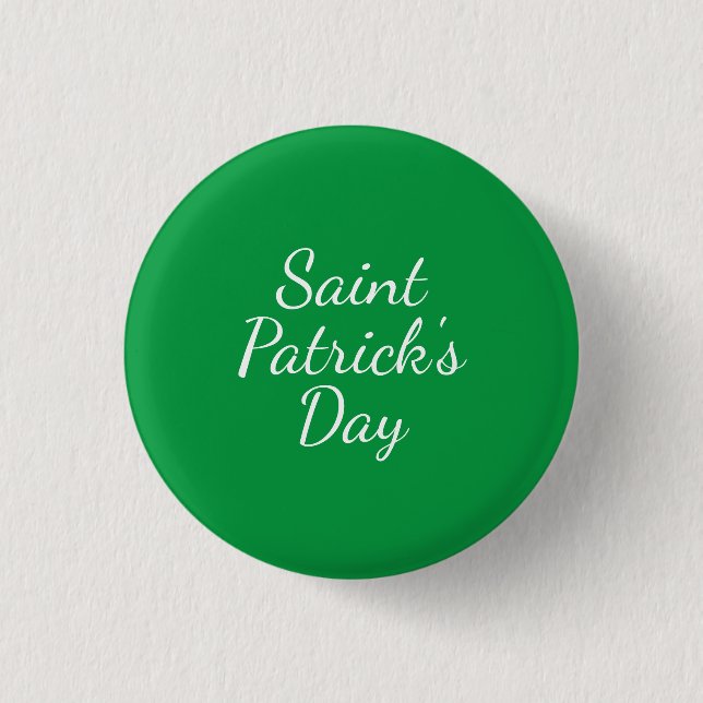 Simple Saint Patrick's Day Green 3 Cm Round Badge (Front)