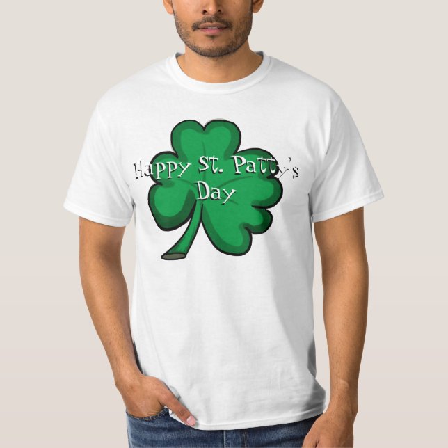 Simple Saint Pattys Day shamrock value tee (Front)