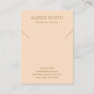 Simple Salmon Pink Bracelet Necklace display Business Card