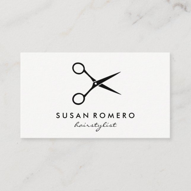 Simple Salon Shears Business Card (Front)