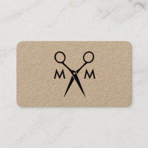 Simple Salon Shears Monogram Business Card
