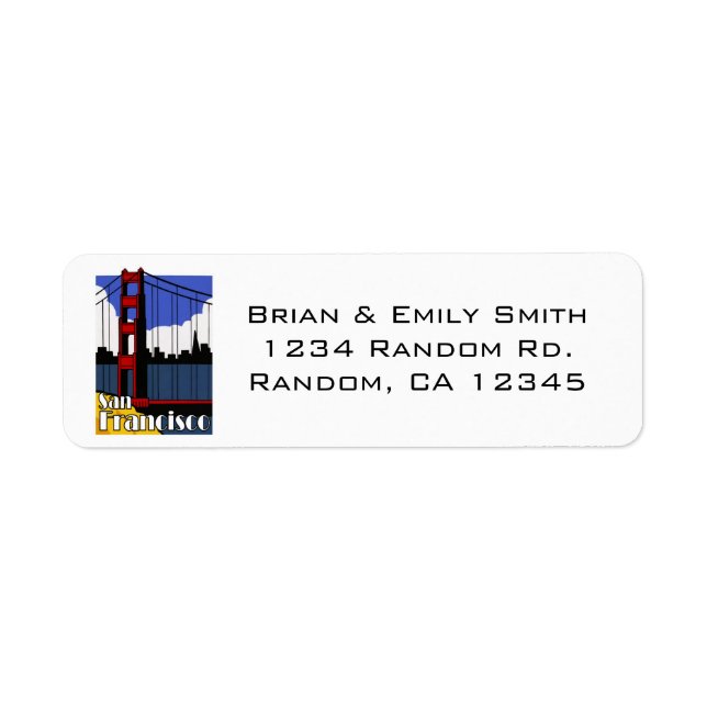 Simple San Francisco golden gate address labels (Front)
